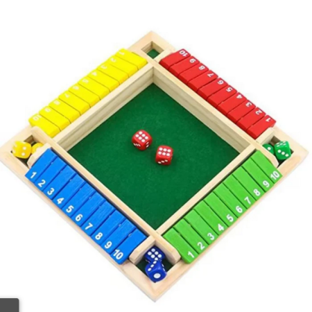 Pachet 3 jocuri de societate din lemn pentru familie – Speed Cups, Plunk, Shut the Box [2]