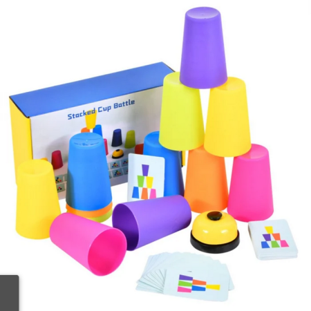 Pachet 3 jocuri de societate din lemn pentru familie – Speed Cups, Plunk, Shut the Box [5]
