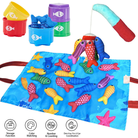 Pachet 3 jucării bebeluși 12+ luni – Turn cu lumini, Arici Montessori, Pescuit cu scai [2]