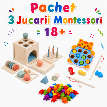 2–3 ani - Pachet Montessori 3 jucarii – Joaca Inteligenta