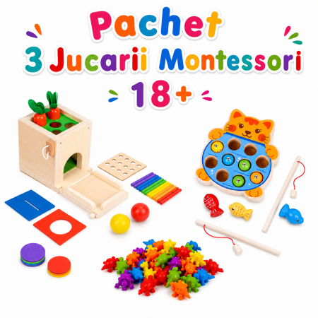 Pachete ZukiToys - Pachet Montessori 3 jucarii – Joaca Inteligenta
