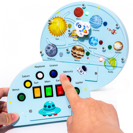 Panou activitati Montessori cu comutator LED – tema spatiu [2]
