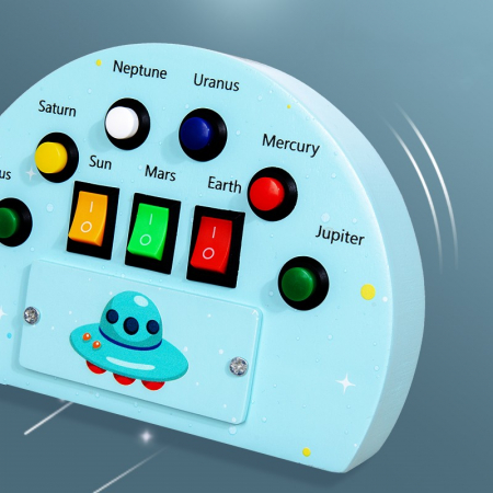 Panou activitati Montessori cu comutator LED – tema spatiu [3]