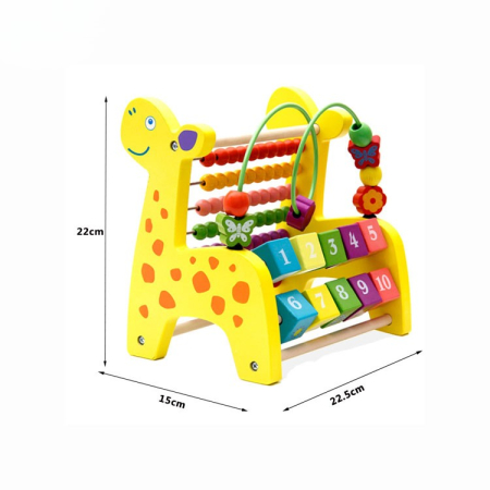 Panou educativ din lemn cu mărgele–calculator și activități interactive pentru copii 18+ [3]
