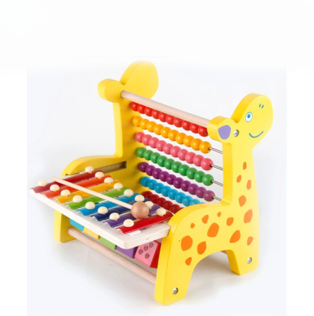 Panou educativ din lemn cu mărgele–calculator și activități interactive pentru copii 18+ [1]