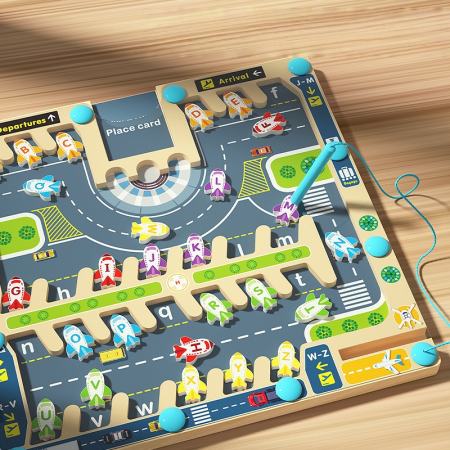 Panou educativ din lemn cu piese magnetice – Aeroport, joc educativ [2]