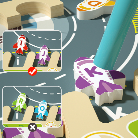 Panou educativ din lemn cu piese magnetice – Aeroport, joc educativ [1]