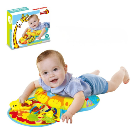 0–12 luni - Perna de activități pentru bebeluși cu jucării incluse – centru senzorial și suport tummy-time