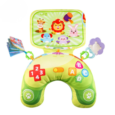 Jucarii Interactive & Sensoriale - Perna Tummy-Time - Carti Textile, Jucarii Senzoriale si sunete - verde