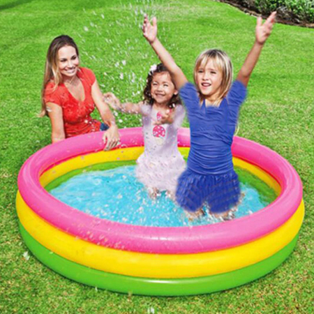 Piscină gonflabilă cu 3 inele colorate pentru joacă răcoritoare și sigură - 86 cm [4]