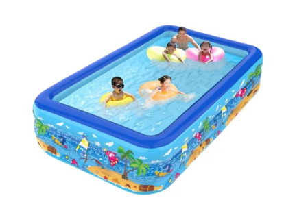 Piscină gonflabilă pentru copii, dreptunghiulară cu podea moale - dimensiune 210 x 138 x 55 cm [1]