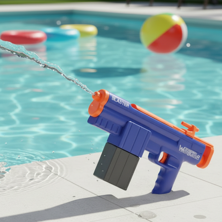 Pistol cu apă electric pentru copii cu jet automat și rezervor integrat - Albastru [3]
