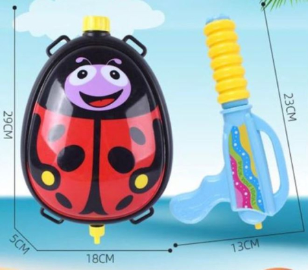 Pistol cu apă tip rucsac „Buburuză” cu rezervor și bretele ajustabile [1]