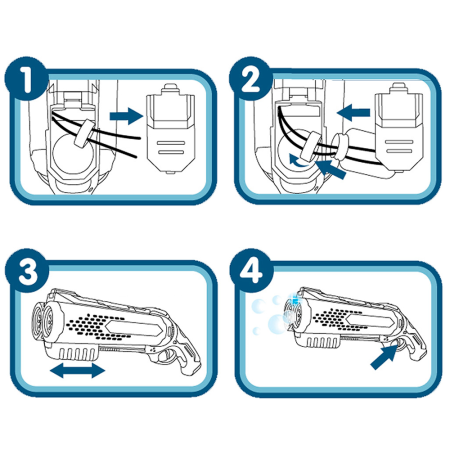 Pistol electric de făcut baloane de săpun cu doua tuburi ( albastru ) [2]