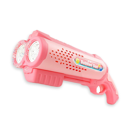 Joaca de Vara & Apa - Pistol electric de făcut baloane de săpun cu doua tuburi ( roz )