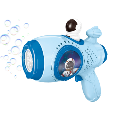 Joaca de Vara & Apa - Pistol electric pentru baloane de săpun Space Gun albastru cu efecte luminoase