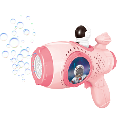Joaca de Vara & Apa - Pistol electric pentru baloane de săpun Space Gun roz cu efecte luminoase