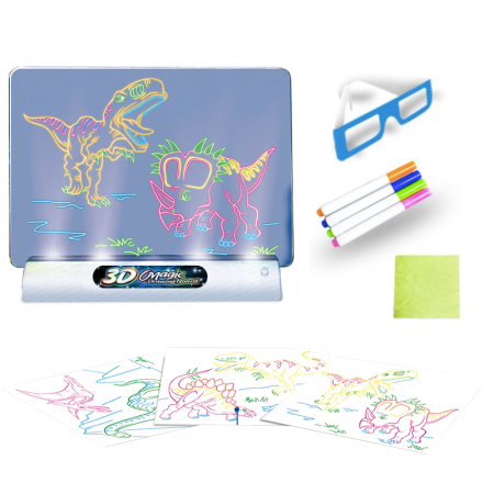 Toate jucariile - Placa magica de desen iluminata cu ochelari 3D 3+
