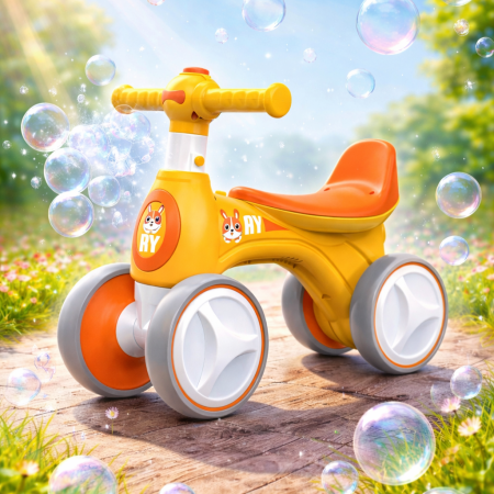 Bicicletă fără pedale cu lumini, sunete si baloane de sapun – portocaliu [1]