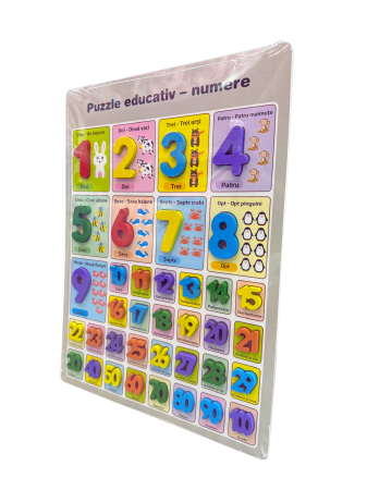 Puzzle 3D din lemn in limba Romana – Numere și Cifre [2]