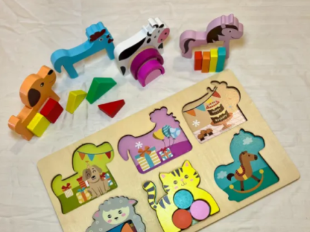 Puzzle din lemn 3D – Ferma animalelor în straturi [3]