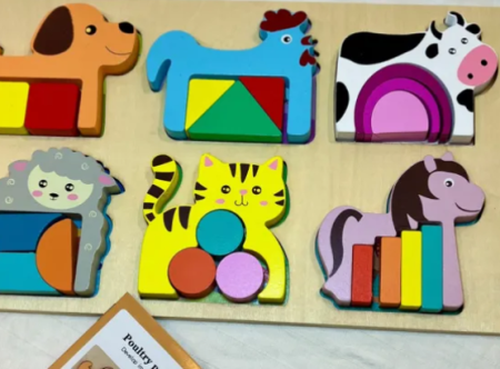 Puzzle din lemn 3D – Ferma animalelor în straturi [2]