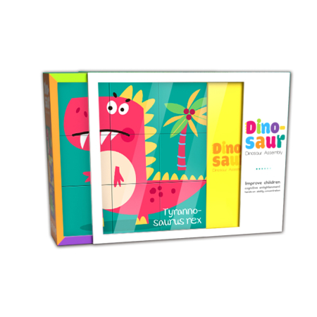 Puzzle educativ 6-în-1 cu dinozauri – 9 piese multicolore [1]
