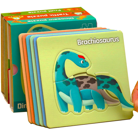 Puzzle educativ 6 în 1 cu dinozauri pentru asociere și învățare prin joacă [2]
