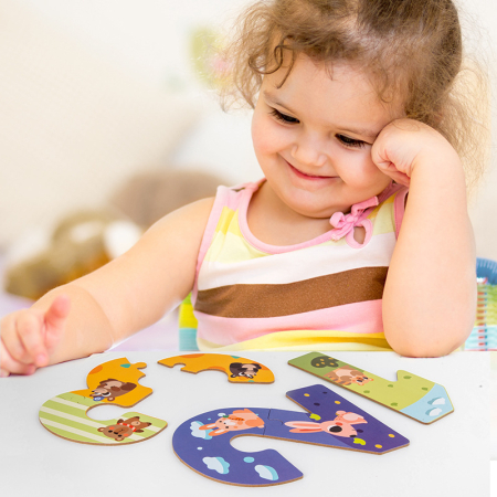 Puzzle educativ cu cifre gigant și animale - 90 piese [1]