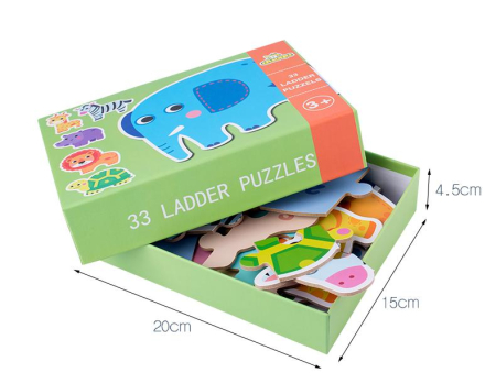 Puzzle educativ din lemn – 60 piese animale și fructe multicolore [2]