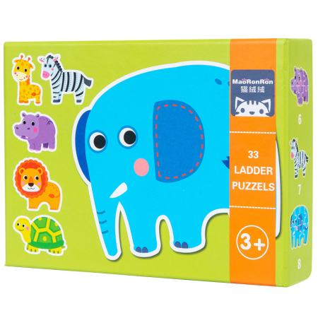 Jucarii Accesibile (sub 59 lei) - Puzzle educativ din lemn – 60 piese animale și fructe multicolore