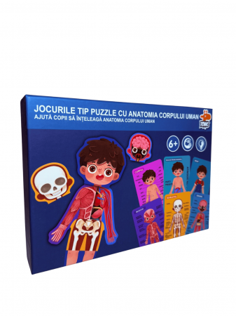 Puzzle educativ din lemn - Anatomia corpului uman pentru copii - Baiat [2]