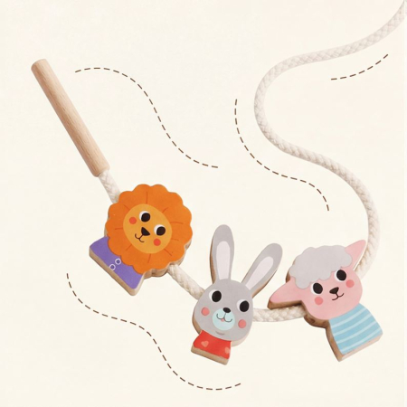 Puzzle educativ din lemn cu animale – Joc de potrivire forme [3]