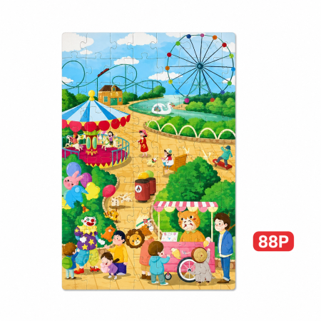 Puzzle educativ parc de distracții – 88 piese colorate [1]