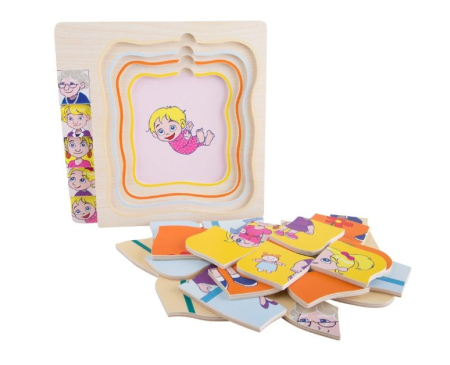 Puzzle in 5 straturi - Etapele vietii de la fetita la bunica [3]