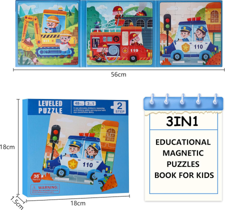 Puzzle magnetic educativ 3 în 1 cu profesii, 48 piese [4]