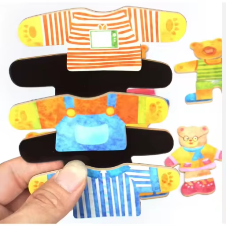 Puzzle magnetic educativ „Îmbracă ursuleții” cu haine interschimbabile [2]