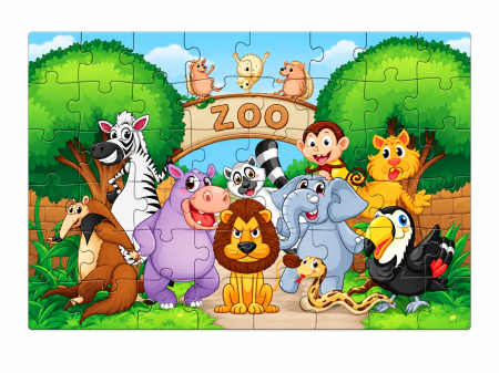 Puzzle Uriaș de Podea cu Animale din Junglă, 48 Piese - 3 ani + [1]