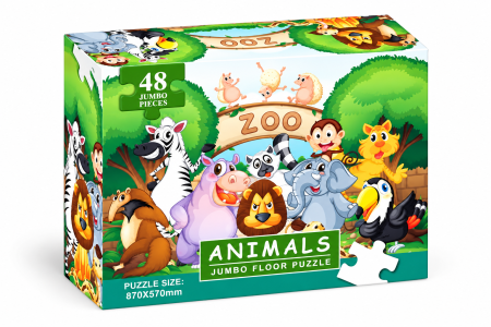 Toate Jucariile pentru Copii - Puzzle Uriaș de Podea cu Animale din Junglă, 48 Piese - 3 ani +