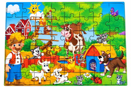 Puzzle Uriaș de Podea cu Animale Domestice, 48 Piese - 3 ani + [1]