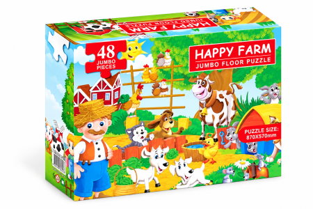 Toate Jucariile pentru Copii - Puzzle Uriaș de Podea cu Animale Domestice, 48 Piese - 3 ani +