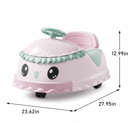 Ride-on electric rotativ 360° cu telecomandă și lumini - Mov [5]
