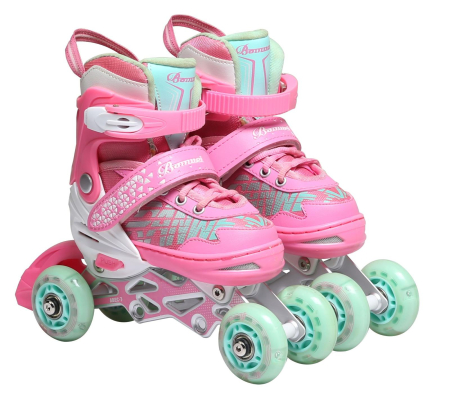 Role 2 in 1 reglabile Banwei Pink cu cască și protecții - ( mărime S ) [3]