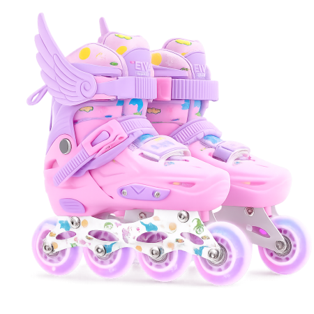 Role copii reglabile 2 în 1 Angel Wings Pink cu cască și protecții ( mărime M ) [0]