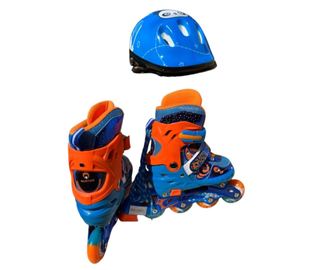 Role copii reglabile 2 în 1 convertibile – Quad & Inline cu protecții - Albastru [1]