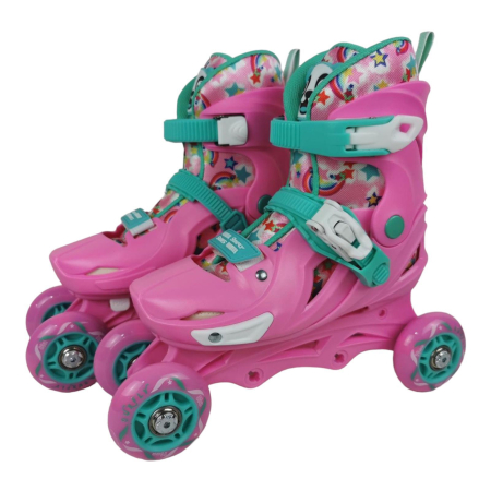 Role reglabile 2 în 1 cu protecții complete ( mărime M )  - Model Panda Pink [1]