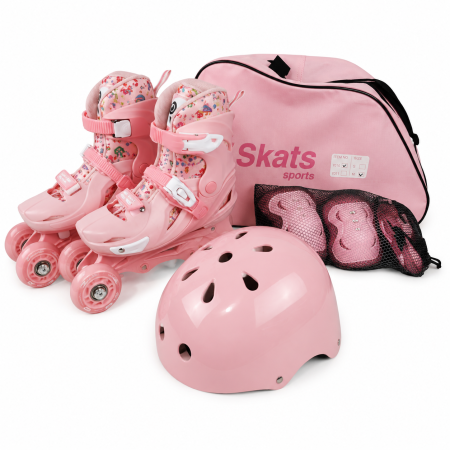 Role reglabile 2 în 1 cu protecții complete ( mărime M ) - Model Panda Pink Candy [3]