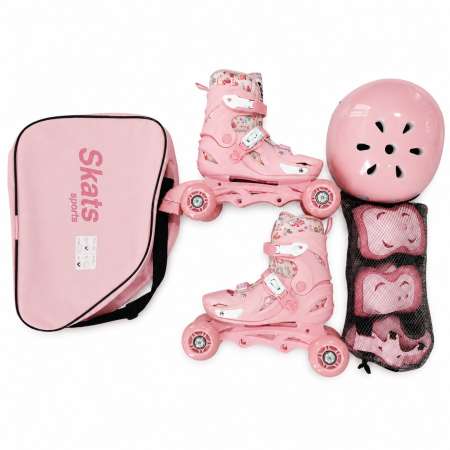 Role reglabile 2 în 1 cu protecții complete ( mărime M ) - Model Panda Pink Candy [0]