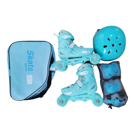 Role reglabile 2 în 1 cu protecții complete ( mărime S ) - Model Panda Aqua [0]