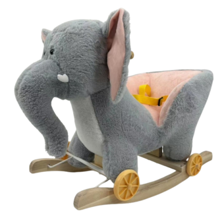 Balansoare & Covorașe Vesele - Scaun balansoar din lemn, model Elefant